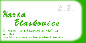 marta blaskovics business card